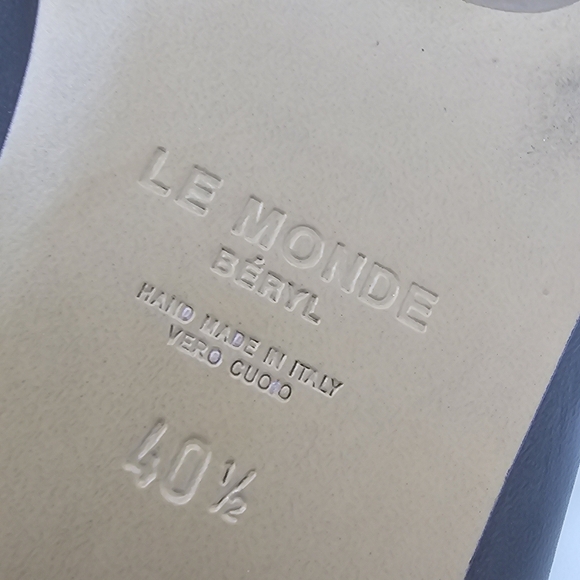 Le Monde Beryl Regency Black Lambskin Leather Shearling Mules Women’s Size 40.5 - Picture 11 of 11